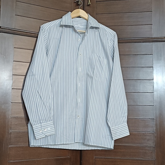 Louis Philippe Other - Louis Philippe Men's White Slim Fit Stripe Full Sleeve Premium Cotton Shirt